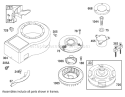 Blower Housing and Flywheel Assembly Briggs and Stratton 284707-1148-E1 Diagram and Parts List for 71199 220000001-220999999 - 2002 Toro Lawn Tractor