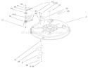32" Deck Components Assembly Diagram and Parts List for 71199 9900001-9999999 - 1999 Toro Lawn Tractor