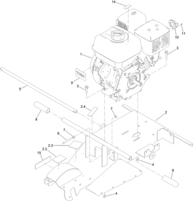 Engine And Frame Assembly Diagram and Parts List for 22615G 402000000 - 404319999 Toro Stump Grinder
