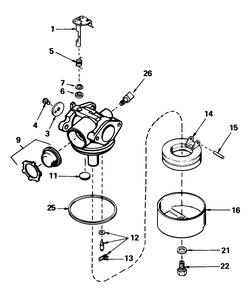 Carburetor No. 632098 Diagram and Parts List for 16340C 6000001 - 6999999 Toro Lawn Mower