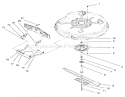 Spindle & Blade Assembly Diagram and Parts List for 71188 6900001-6999999 - 1996 Toro Lawn Tractor