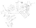 Gas Tank And Engine Pulley Assembly Diagram and Parts List for 71201 8900001-8999999 - 1998 Toro Lawn Tractor