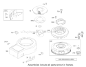 Blower Housing Assembly Engine Briggs and Stratton Model 28M707-1125-E1 Diagram and Parts List for 71209 220010001-220999999 - 2002 Toro Lawn Tractor