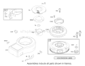 Blower Housing Assembly Engine Briggs and Stratton Model 28M707-1125-E1 Diagram and Parts List for 71209 230000001-230999999 - 2003 Toro Lawn Tractor