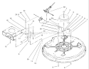 32in Deck Blade Drive/Brake Assembly Diagram and Parts List for 71209 230000001-230999999 - 2003 Toro Lawn Tractor