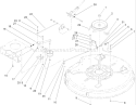 32 Inch Deck Blade Drive and Brake Assembly Diagram and Parts List for 71209 250005001-250999999 - 2005 Toro Lawn Tractor