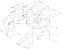 32" Deck Components Assembly Diagram and Parts List for 71209 9900001-9999999 - 1999 Toro Lawn Tractor