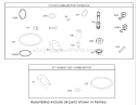 Carburetor Overhaul Kit Assembly Engine Briggs and Stratton Model 286H77-0121-E1 Diagram and Parts List for 71223 230000001-230999999 - 2003 Toro Lawn Tractor