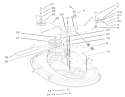38in Deck Blade Drive and Braking Assembly Diagram and Parts List for 71227 240000001-240999999 - 2004 Toro Lawn Tractor