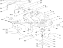38 Inch Deck, Spindle and Blade Assembly Diagram and Parts List for 71252 310000001-310002000 - 2010 Toro Lawn Tractor