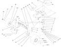 Steering Components Assembly Diagram and Parts List for 71300 200000001-200999999 - 2000 Toro Lawn Tractor