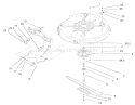Deck Components Assembly Diagram and Parts List for 71301 210000001-210999999 - 2001 Toro Lawn Tractor