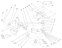 Steering Assembly Diagram and Parts List for 71301 210000001-210999999 - 2001 Toro Lawn Tractor