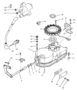 Gearcase & Ignition Assembly Diagram and Parts List for 74021 490001 - 499999 Toro Lawn Tractor
