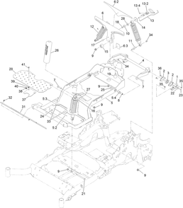 Subframe Assembly Diagram and Parts List for 72969TE 400000000 - 412899999 Toro Lawn Tractor