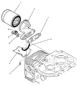 Oil Filter Assembly Diagram and Parts List for 74021 490001 - 499999 Toro Lawn Tractor