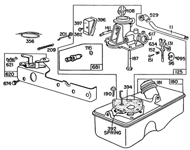 Engine Briggs & Stratton Model No. 93508-0196-01 Diagram and Parts List for 20698 2000001 - 2999999 Toro Lawn Mower