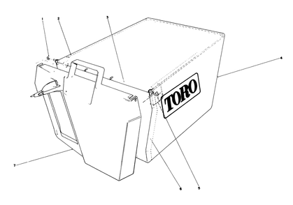 Grass Bag Assembly No. 11-0159 Diagram and Parts List for 20584 8000001 - 8999999 Toro Lawn Mower