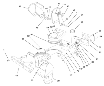 Chute Assembly Diagram and Parts List for 38171 7900001 - 7999999 Toro Snow Blower