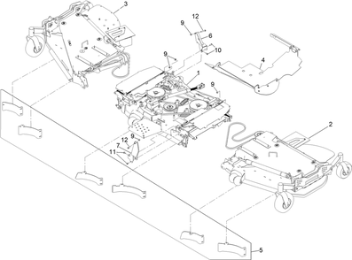 Deck Assembly Diagram and Parts List for 72144 413000000 - 999999999 Toro Lawn Tractor