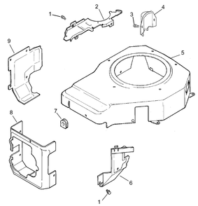 Blower Housing And Baffles Assembly Diagram and Parts List for 30299TE (230000001-230999999)(2003) Toro Lawn Mower
