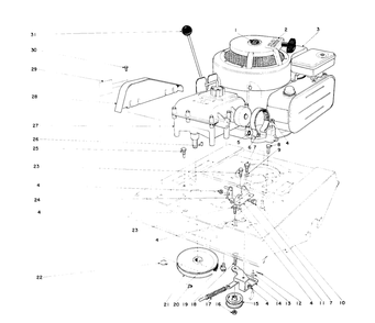Engine Assembly Diagram and Parts List for 56000 2000001 - 2999999 Toro Lawn Tractor