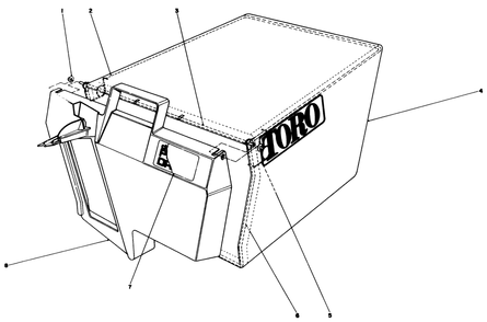 Grass Bag Assembly No. 11-0189 Diagram and Parts List for 20626C 7000001 - 7999999 Toro Lawn Mower