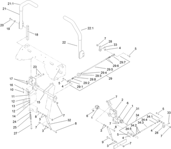 Hydro Control Assembly Diagram and Parts List for 72267 410000000-999999999 Toro Lawn Mower