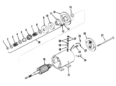 Starter Motor No. 29965 Diagram and Parts List for 55150 9000001 - 9999999 Toro Lawn Tractor