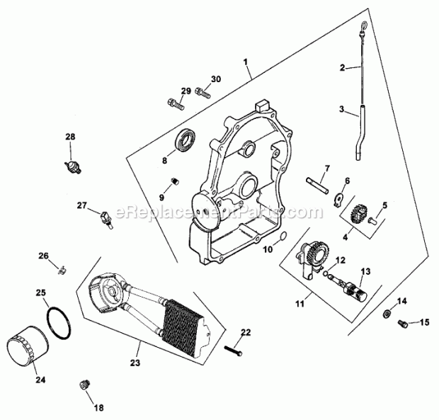 Group 3-Oil Pan/Lubrication (Ch26s 78511 Kohl Diagram and Parts List for 74219 200000001-200999999 Toro Lawn Mower