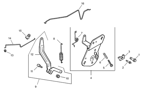 Engine Control Assembly Diagram and Parts List for 30299TE (230000001-230999999)(2003) Toro Lawn Mower