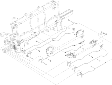 Thrust Frame Hydraulic Hose Assembly No. 4 Diagram and Parts List for 23898 400000000 - 999999999 Toro Lawn Tractor Accessories