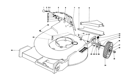 Housing Assembly Diagram and Parts List for 20644 7000001 - 7999999 Toro Lawn Mower
