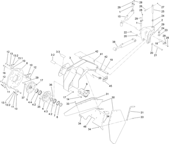 Grinder Head Assembly Diagram and Parts List for 23214 404320000 - 405799999 Toro Stump Grinder