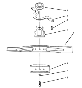 Blade Assembly Diagram and Parts List for 20806BC 4900001 - 4999999 Toro Lawn Mower