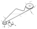 Drive Belt And Pulleys Diagram and Parts List for 72-08BP01 1977 Toro Lawn Tractor
