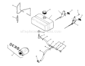 Fuel And Exhaust Systems Diagram and Parts List for 72-08BP01 1977 Toro Lawn Tractor