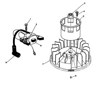 Magneto & Flywheel Assembly (Model No. Vmk9) Diagram and Parts List for 20925 0000001 - 0999999 Toro Lawn Mower