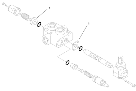 Hydraulic Valve Assembly No. 99-3077 Diagram and Parts List for 22303TE 990001 - 999999 Toro Lawn Tractor Accessories