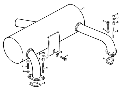 Exhaust-Engine Kohler Model No. Kt17qs Type No. 24324 Diagram and Parts List for 30754 60402 - 69999 Toro Lawn Tractor