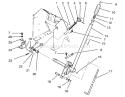 Lift Bar Linkage Assembly Diagram and Parts List for 72040 3900001-3999999 - 1993 Toro Lawn Tractor