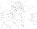 Engine, Muffler & Pto Assembly Diagram and Parts List for 72047 9900001-9999999 - 1999 Toro Lawn Tractor