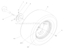 Rear Wheel Assembly Diagram and Parts List for 72049 200000001-200999999 - 2000 Toro Lawn Tractor