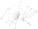 Rear Wheel Diagram and Parts List for 72064 6900001-6999999 - 1996 Toro Lawn Tractor