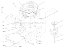 Single Cylinder Engine, Muffler, And P.t.o. Diagram and Parts List for 72046 7900001-7999999 - 1997 Toro Lawn Tractor