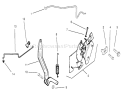 Engine Controls Diagram and Parts List for 72064 8900001-8900599 - 1998 Toro Lawn Tractor
