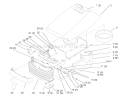 Hood and Grill Diagram and Parts List for 72064 8900001-8900599 - 1998 Toro Lawn Tractor
