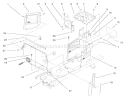 Hoodstand & Firewall Assembly Diagram and Parts List for 72070 9900001-9999999 - 1999 Toro Lawn Tractor