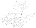Steering Wheel And Tilt Assembly Diagram and Parts List for 72052 220000001-220999999 - 2002 Toro Lawn Tractor