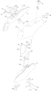 Fuel Pod Assembly Diagram and Parts List for 74692 400000000 - 999999999 Toro Lawn Tractor